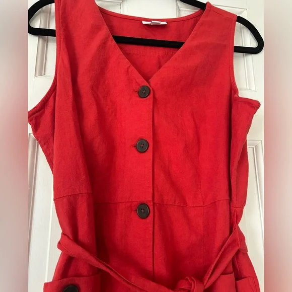 J Jill Linen Blend Button Down Dress - Picture 4 of 8